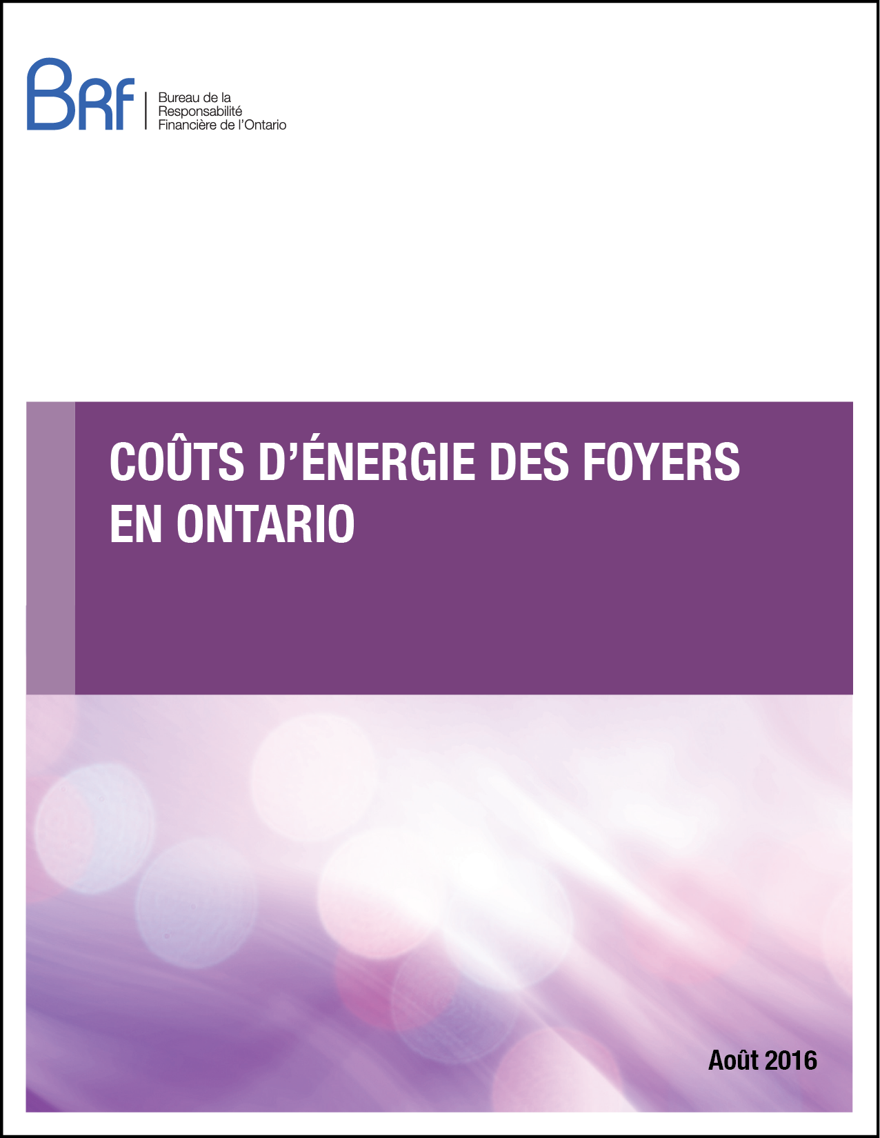 Coûts d’énergie des foyers en Ontario